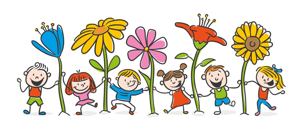 Kinder mit Blumen